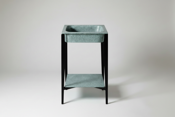 Freestanding Quartz Stone Basin Vanity with Metal Frame